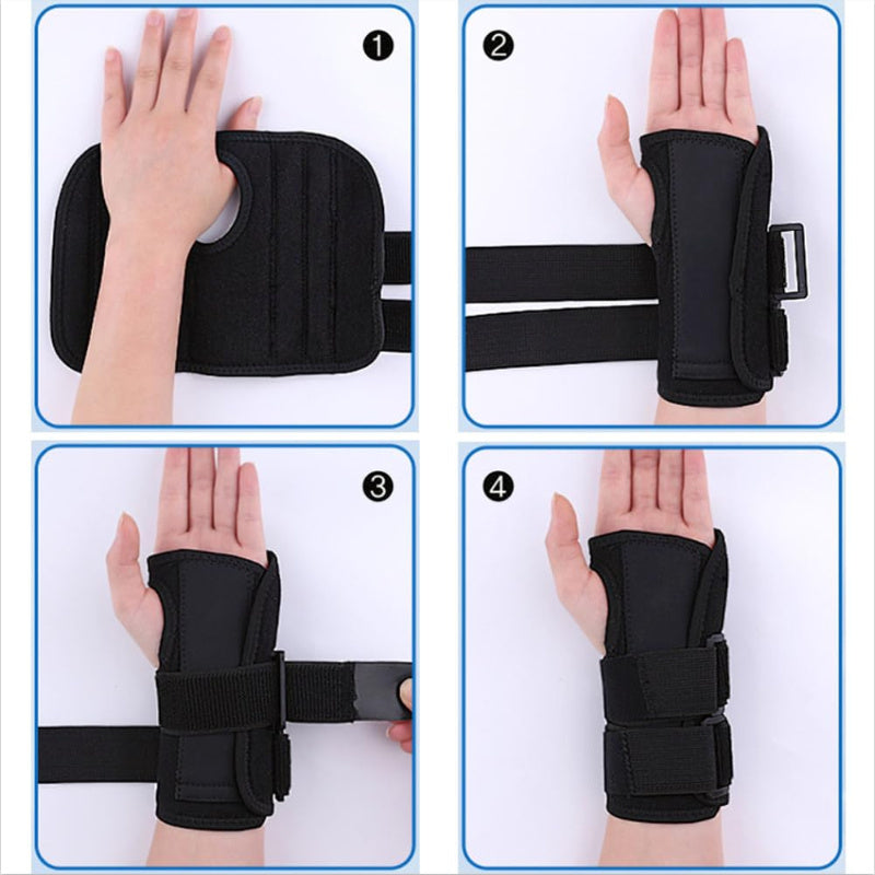 Adjustable Black Nylon Wrist Brace for Carpal Tunnel Support