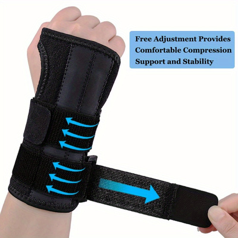 Adjustable Black Nylon Wrist Brace for Carpal Tunnel Support