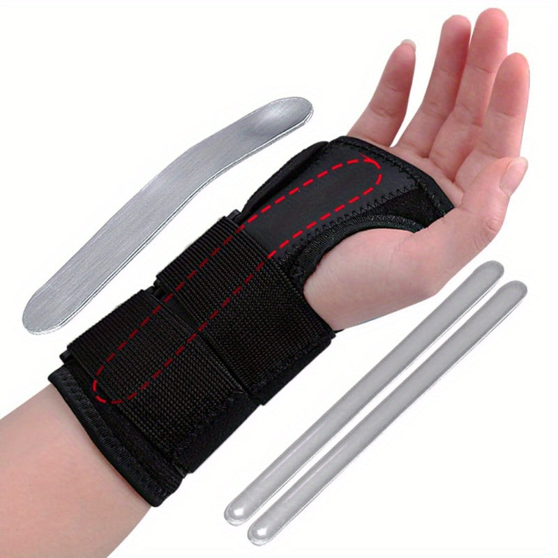 Adjustable Black Nylon Wrist Brace for Carpal Tunnel Support