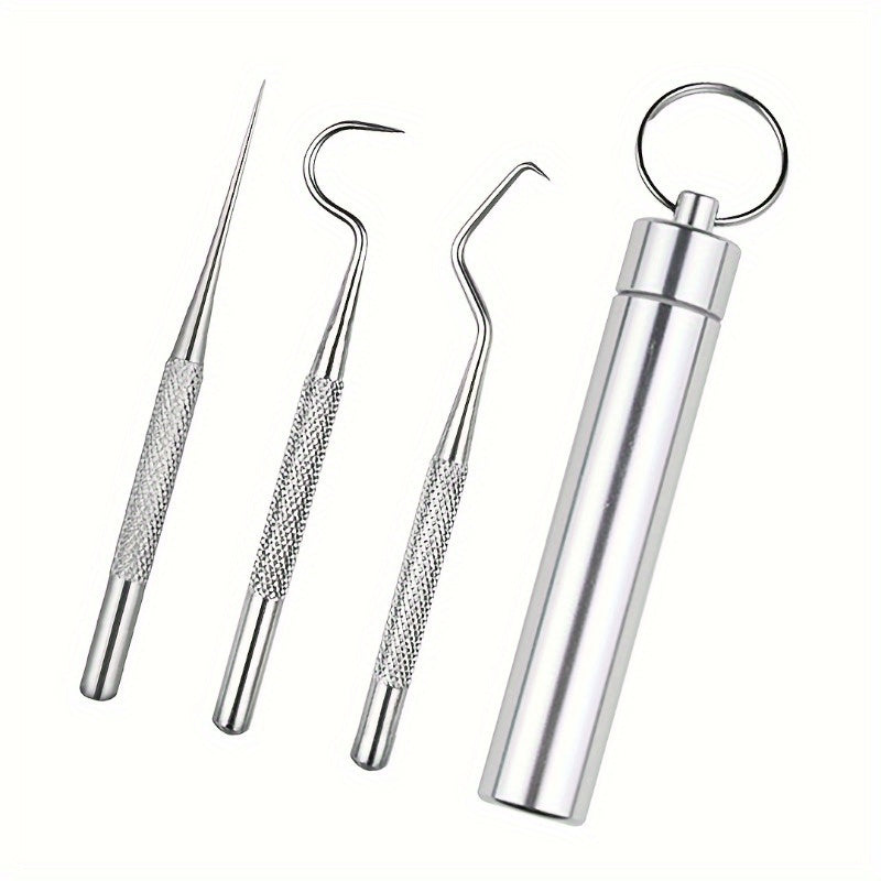 6-Piece Stainless Steel Dental Pick Set Teeth Cleaning Tools Floss Picks