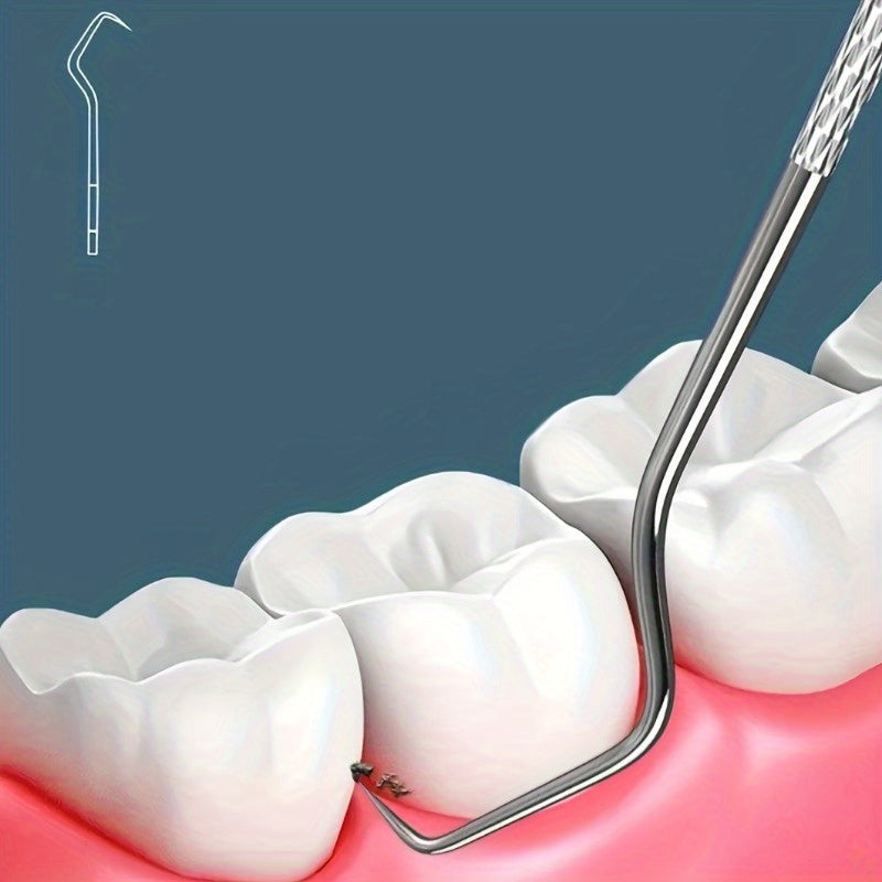 6-Piece Stainless Steel Dental Pick Set Teeth Cleaning Tools Floss Picks