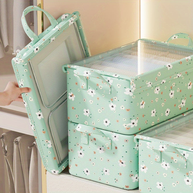 Yotoqxonada yoki mehmonxonada kiyimlar va uy-ro'zg'or buyumlari uchun kichik mato saqlash qutisi