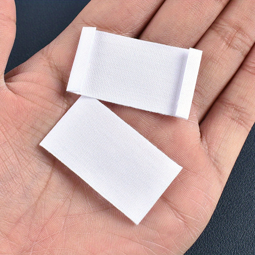 Set of 48 White Fabric Labels for Clothing and Packaging Decoration