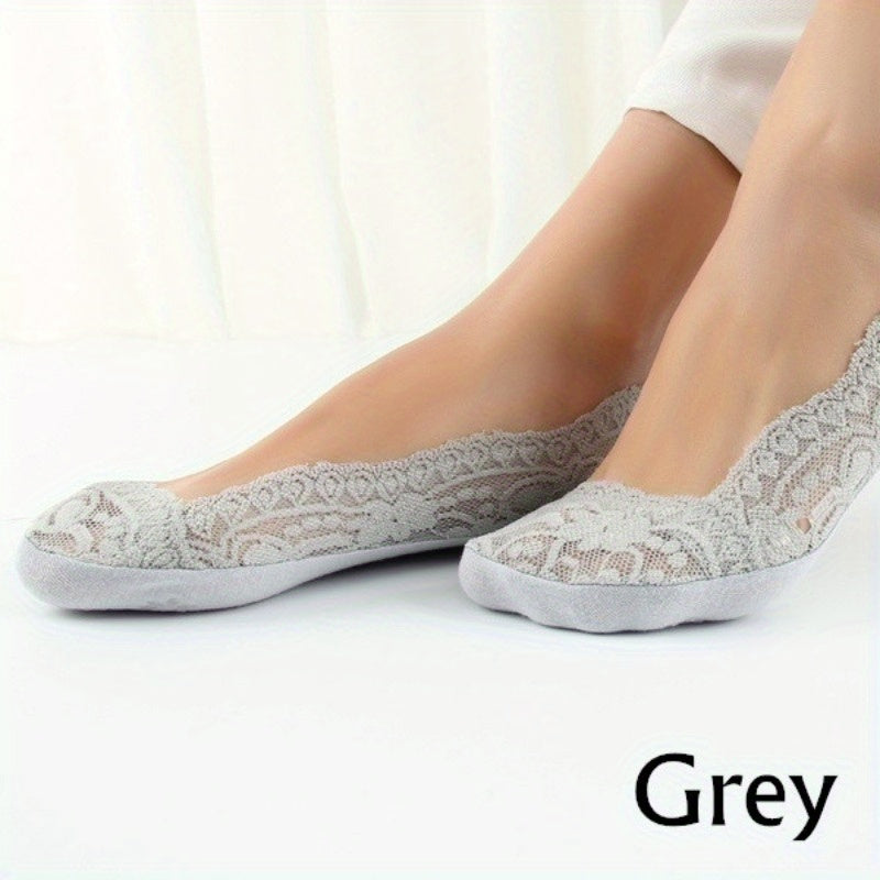 calcetines de barco antideslizantes para mujer, de color sólido, de punto, poliéster, cómodos, invisibles