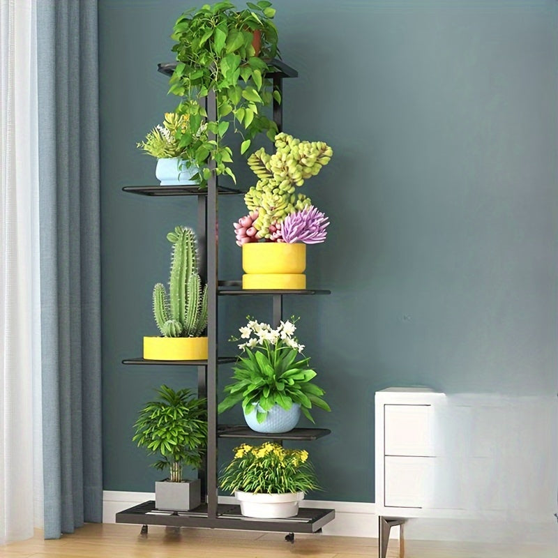 Multi-Tier Metal Flower Stand for Plants and Books for Living Room Balcony Garden