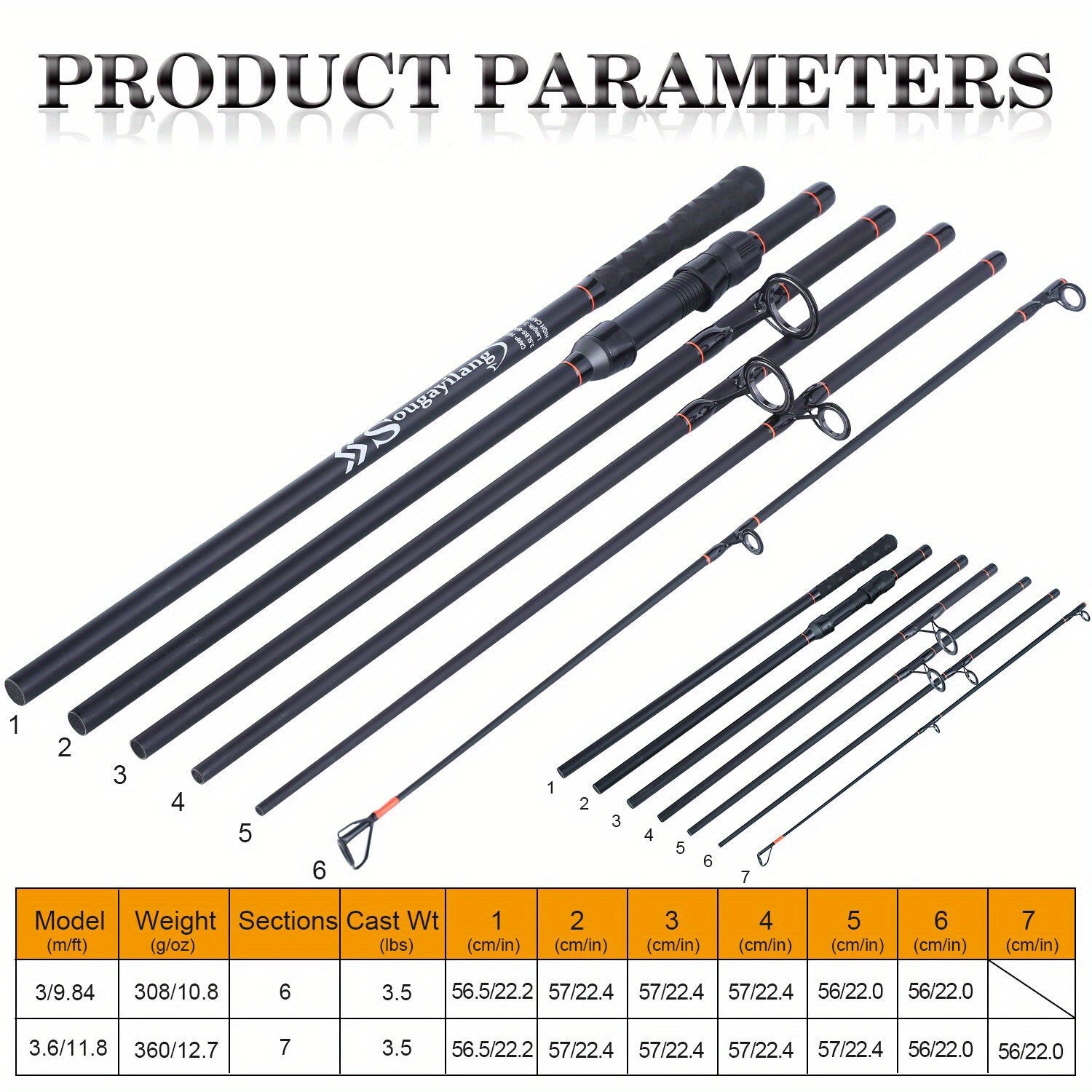 Carbon Fiber Carp Fishing Rod 3m 3.6m Medium Spinning Handle for Advanced Anglers