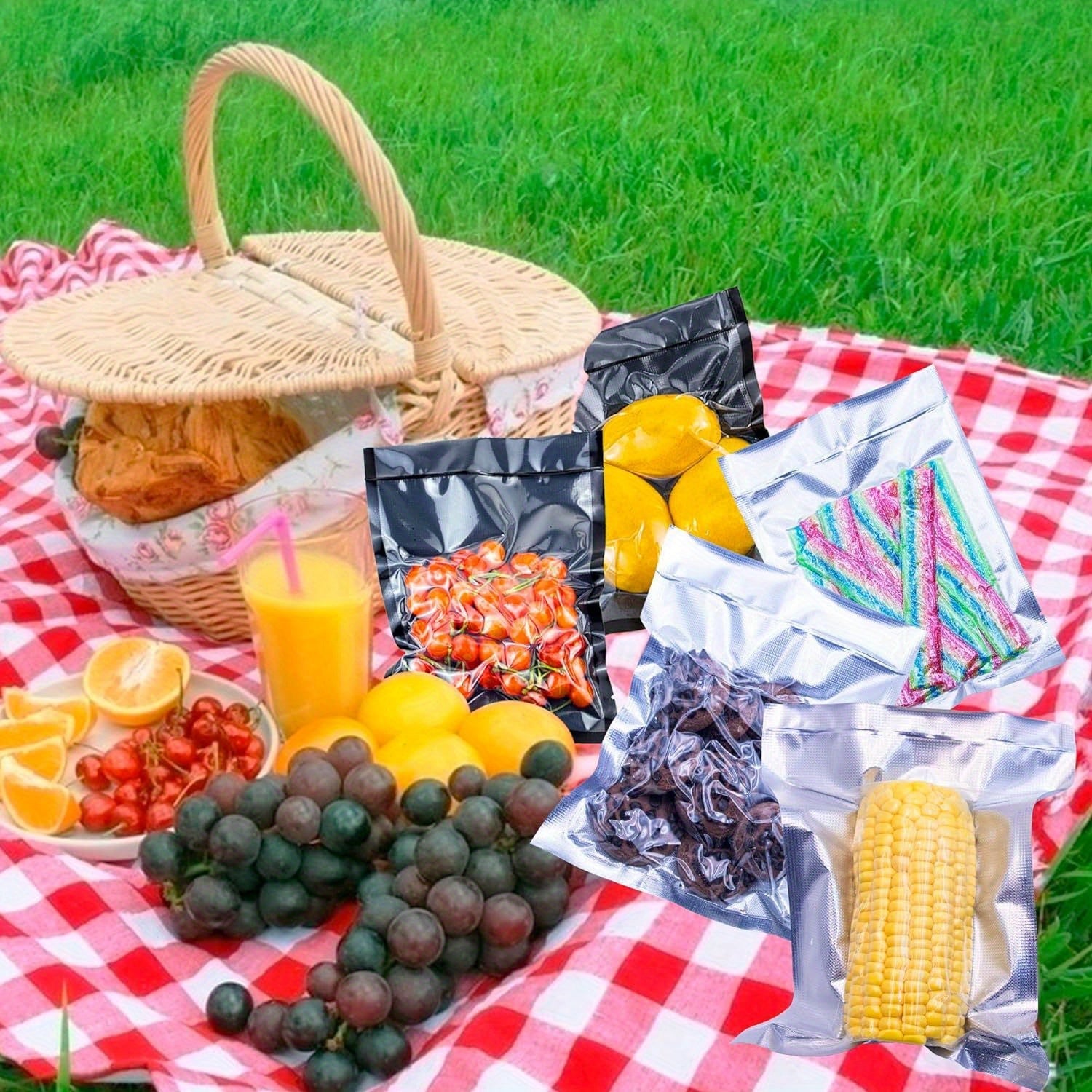 100 Pieces Transparent Vacuum Sealer Bags for Food Storage and Preservation