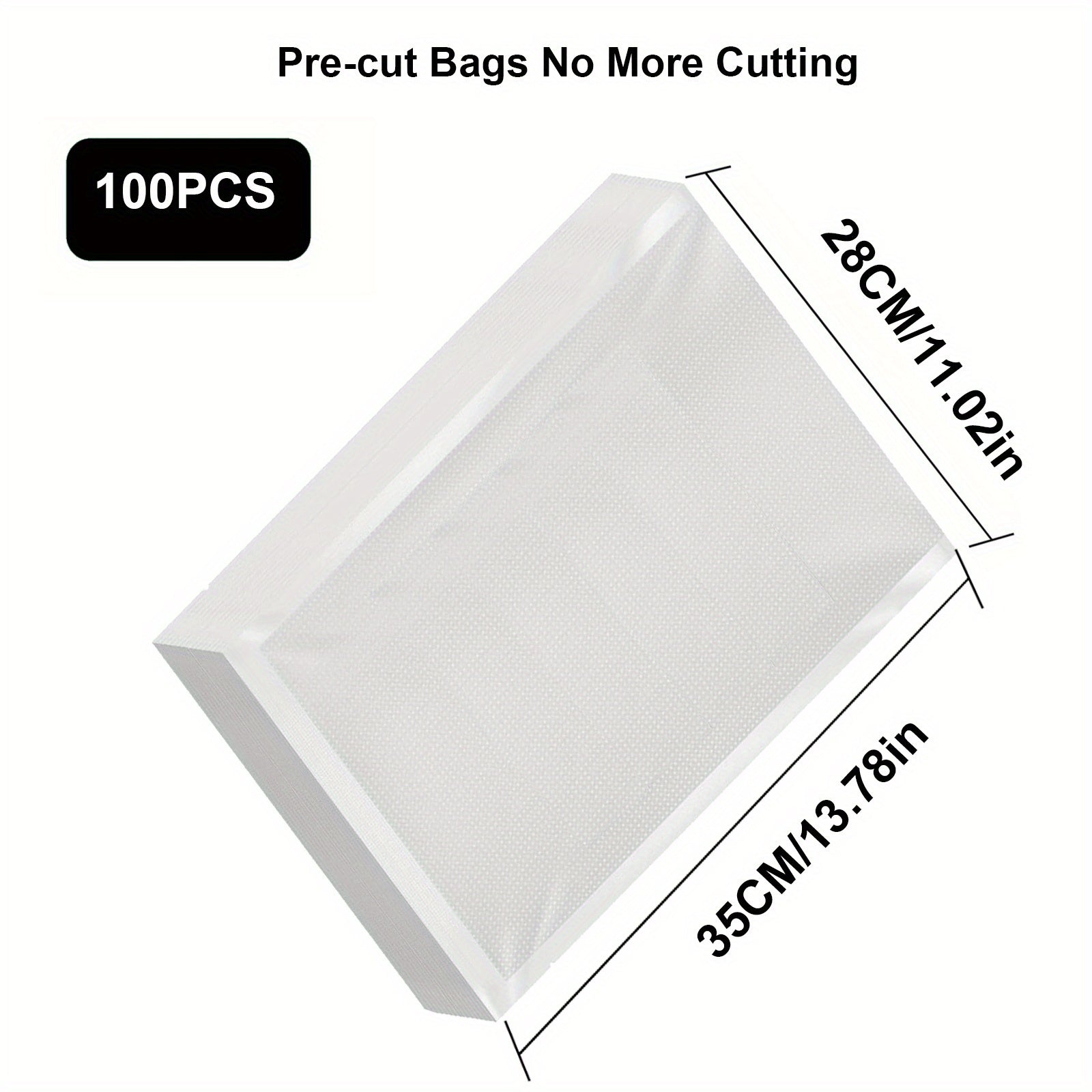 100 Pieces Transparent Vacuum Sealer Bags for Food Storage and Preservation