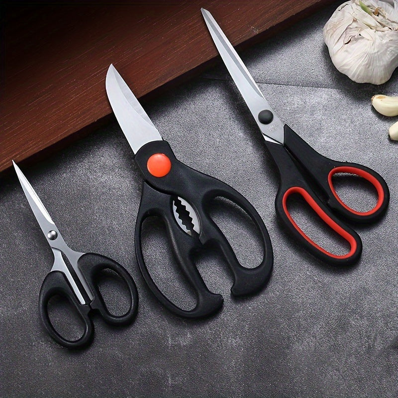 Set of 3 Stainless Steel Kitchen Shears for Cutting Meat Herbs and Tailoring
