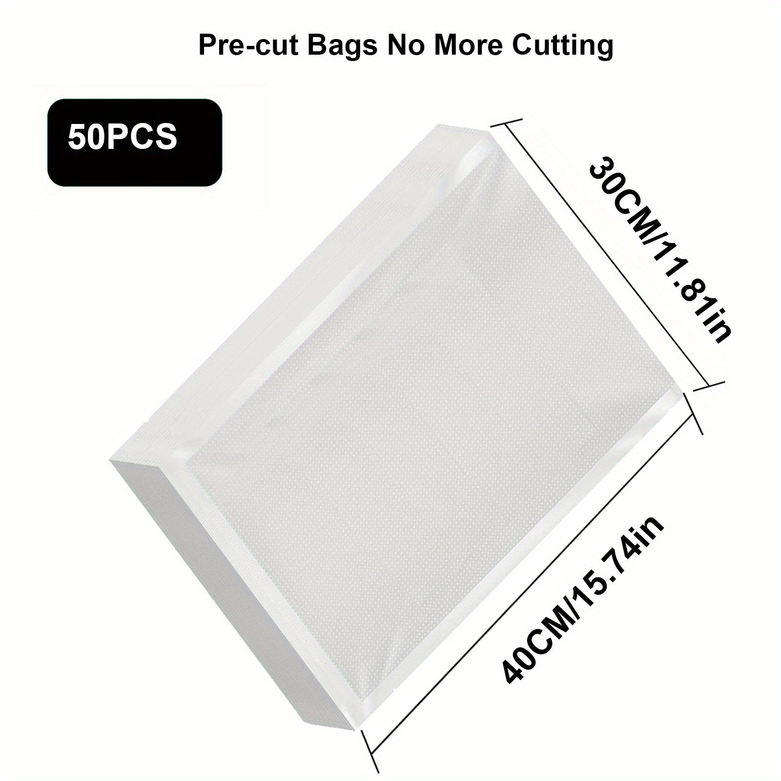 50pcs Vacuum Sealer Bags Heavy Duty BPA-Free Food Storage Rolls