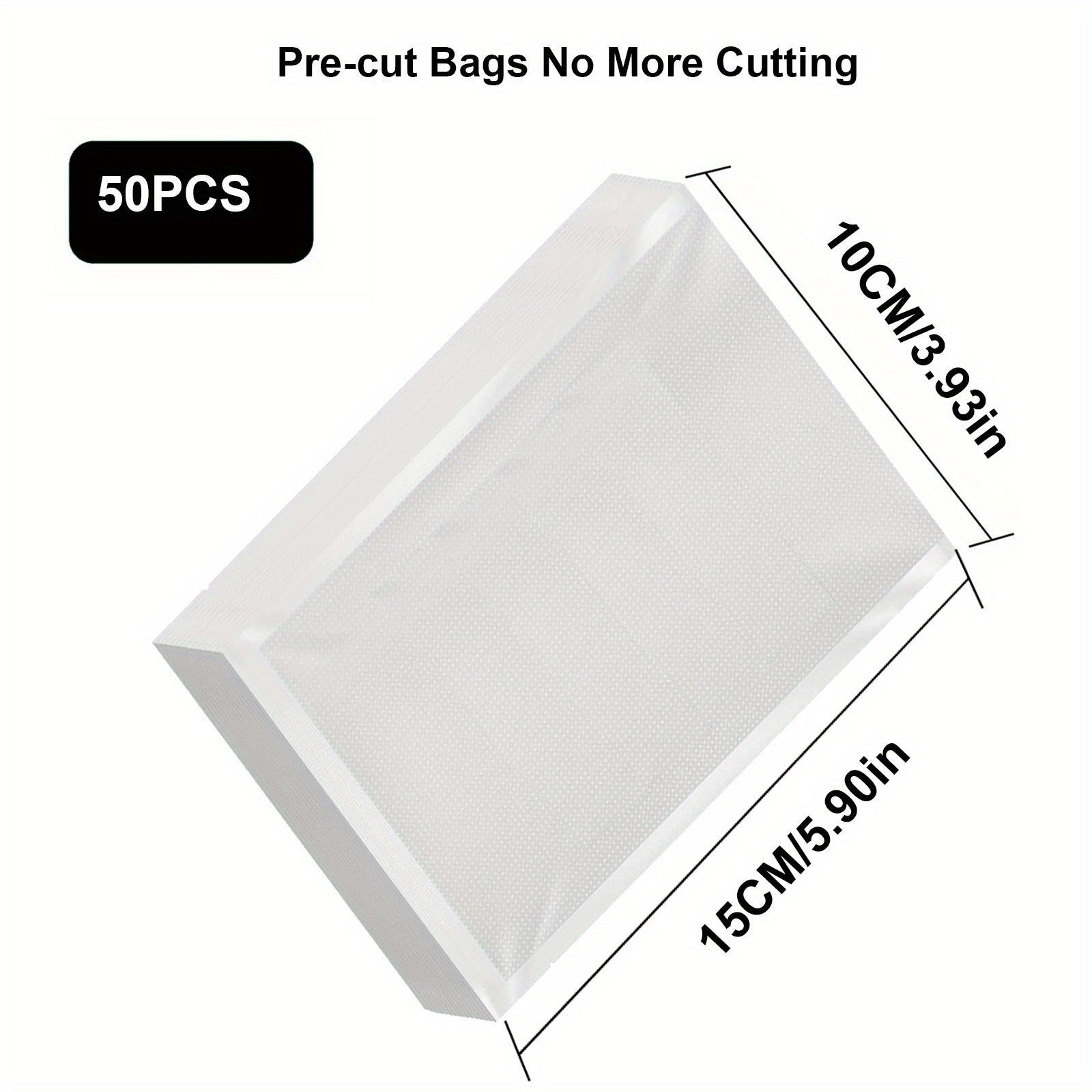 50pcs Vacuum Sealer Bags Heavy Duty BPA-Free Food Storage Rolls