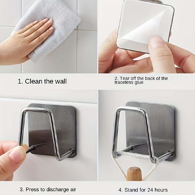 Estante para ollas de montaje en pared, 4 piezas, organizador sin taladro para sartenes, tablas de cortar, cocina y baño