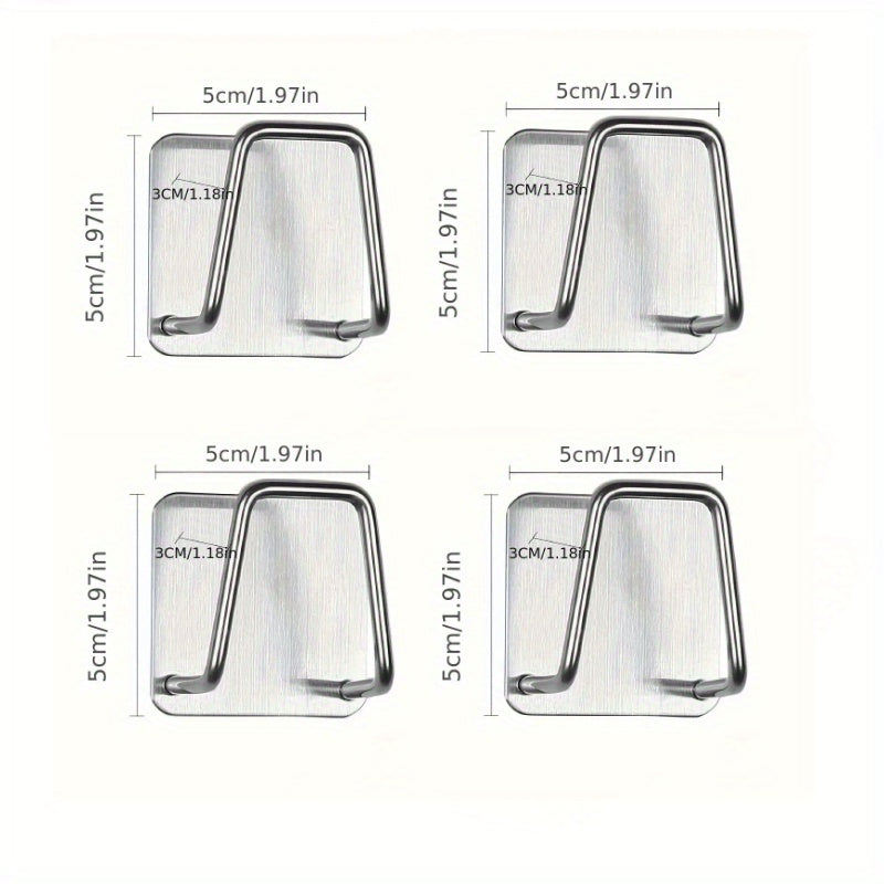 Estante para ollas de montaje en pared, 4 piezas, organizador sin taladro para sartenes, tablas de cortar, cocina y baño