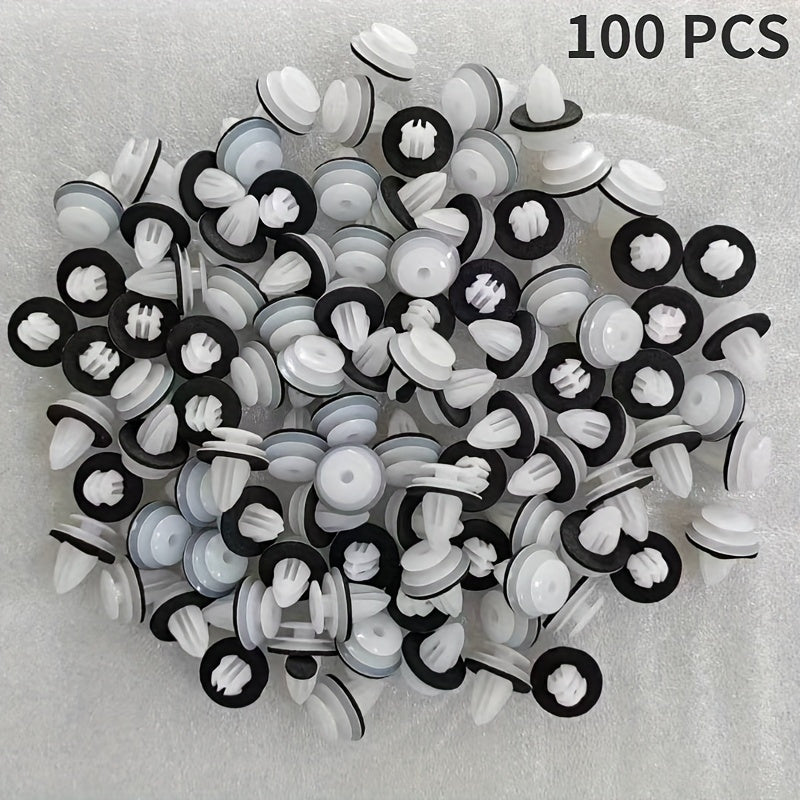 Universal Car Door Panel Clips Set with Seal Ring 100 Pcs Fasteners