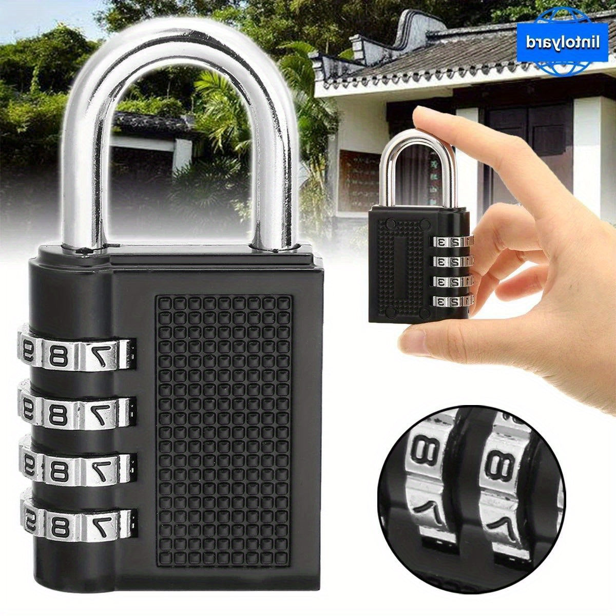 Weatherproof Alloy 4-Digit Combination Lock for Outdoor and Gym Security