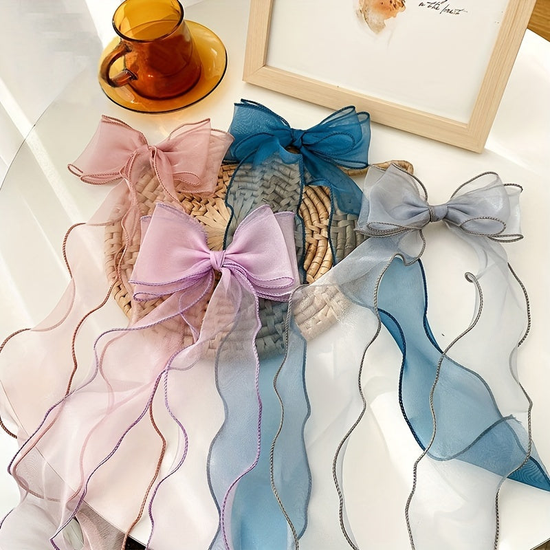 Sheer Wired Organza Ribbon with Floral and Gold Edge for Gift Wrapping and Crafts