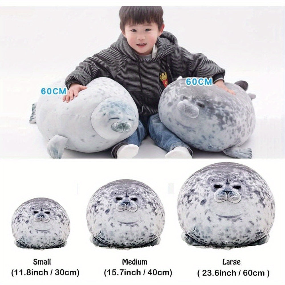 Chubby Blob Seal Plush Toy Soft Stuffed Animal Hugging Pillow Ocean Creature Cushion