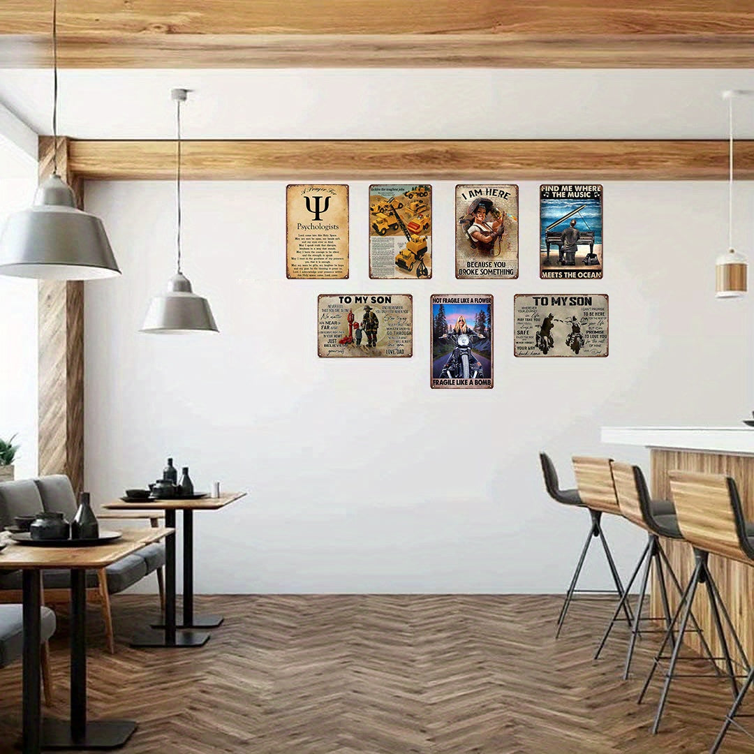 Cartel de hojalata de código Morse retro para pared, decoración para bar, gimnasio y hogar