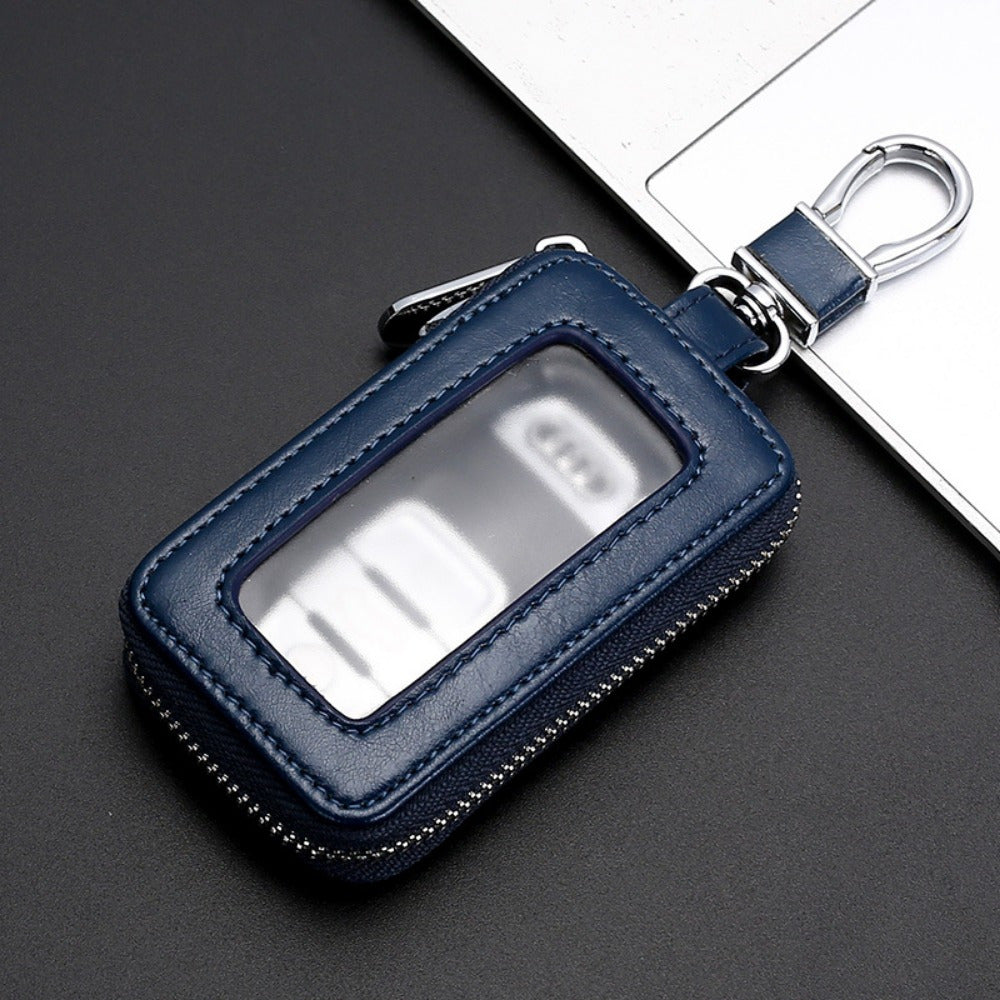 Universal Car Key Fob Case Leather Key Holder for Remote Keys Black Brown Blue Burgundy