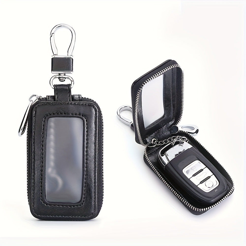 Universal Car Key Fob Case Leather Key Holder for Remote Keys Black Brown Blue Burgundy