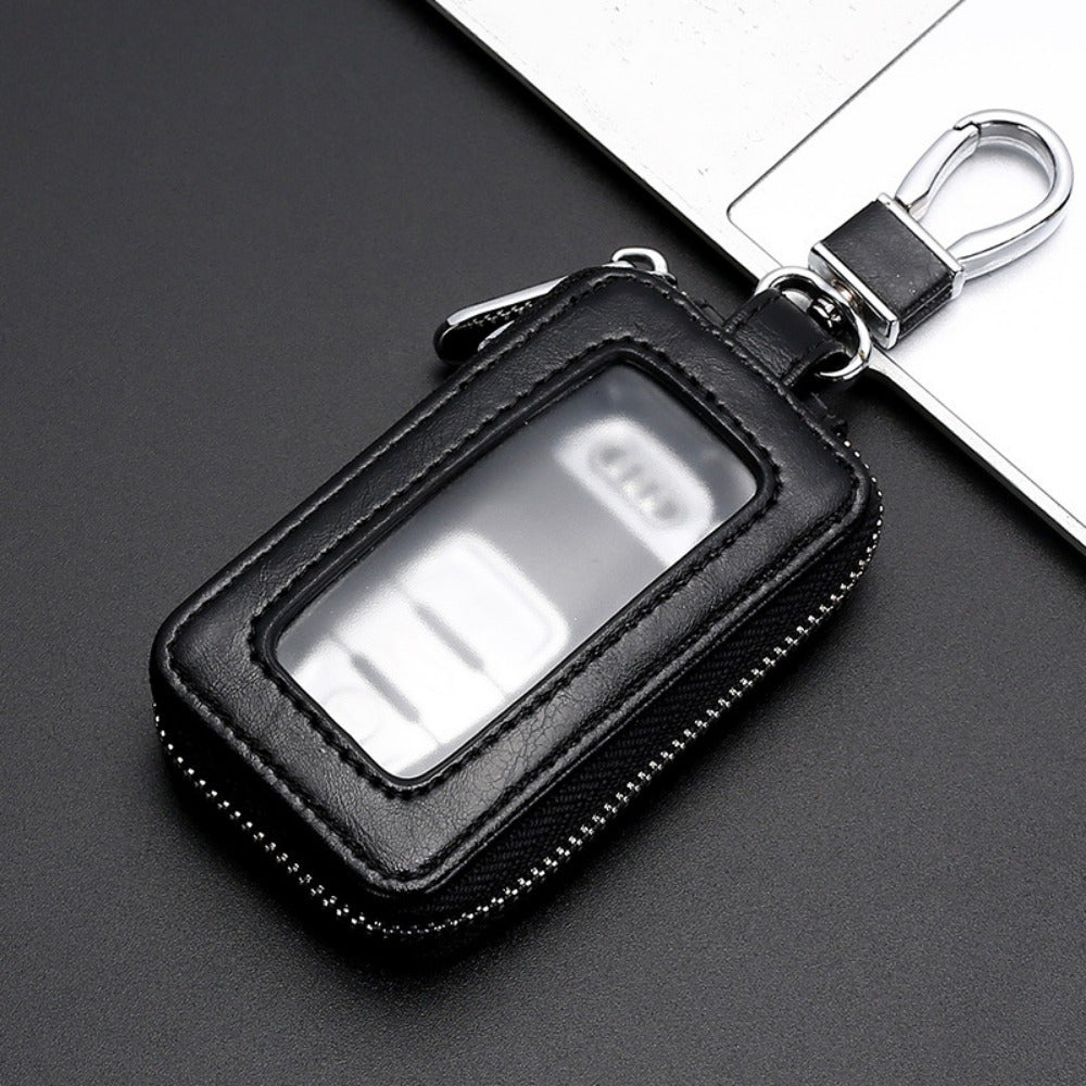 Universal Car Key Fob Case Leather Key Holder for Remote Keys Black Brown Blue Burgundy
