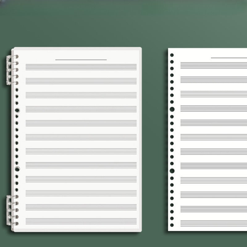 B5 Music Notebook with 60 Sheets Removable Loose-Leaf for Music Notation