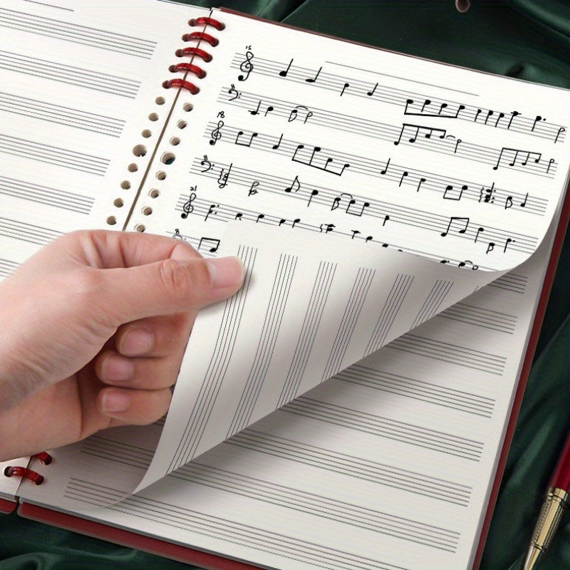 B5 Music Notebook with 60 Sheets Removable Loose-Leaf for Music Notation