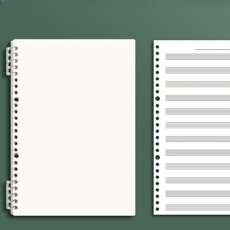 B5 Music Notebook with 60 Sheets Removable Loose-Leaf for Music Notation