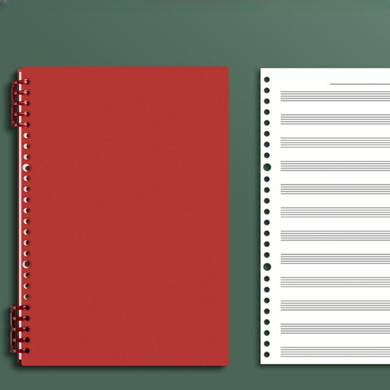 B5 Music Notebook with 60 Sheets Removable Loose-Leaf for Music Notation