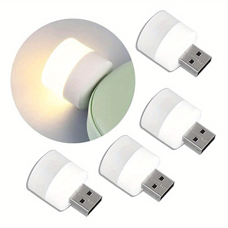 10Pcs Mini USB Night Light Warm White Eye Protection Reading Lamp LED Plug for Computer Mobile Power
