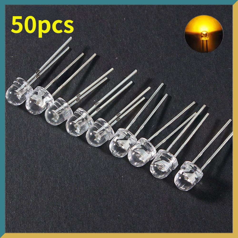 50-100 Pcs 5mm LED Diodes Light Emitting Diodes for DIY Projects Blue Green Red Yellow White