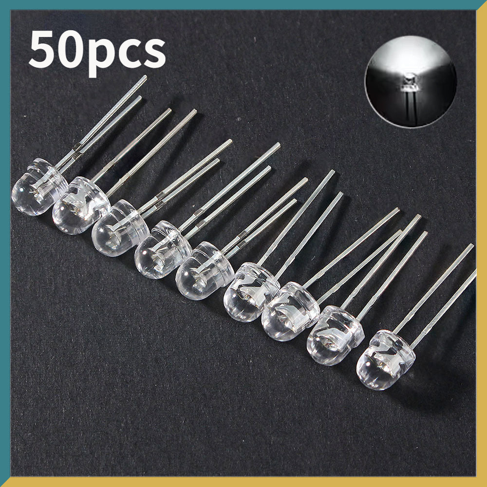 50-100 Pcs 5mm LED Diodes Light Emitting Diodes for DIY Projects Blue Green Red Yellow White