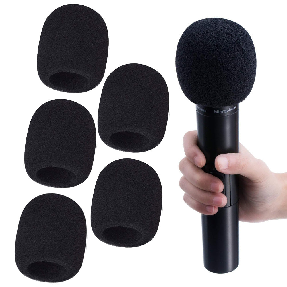 Disposable Foam Microphone Covers Pack of 5 for Handheld Microphones Black