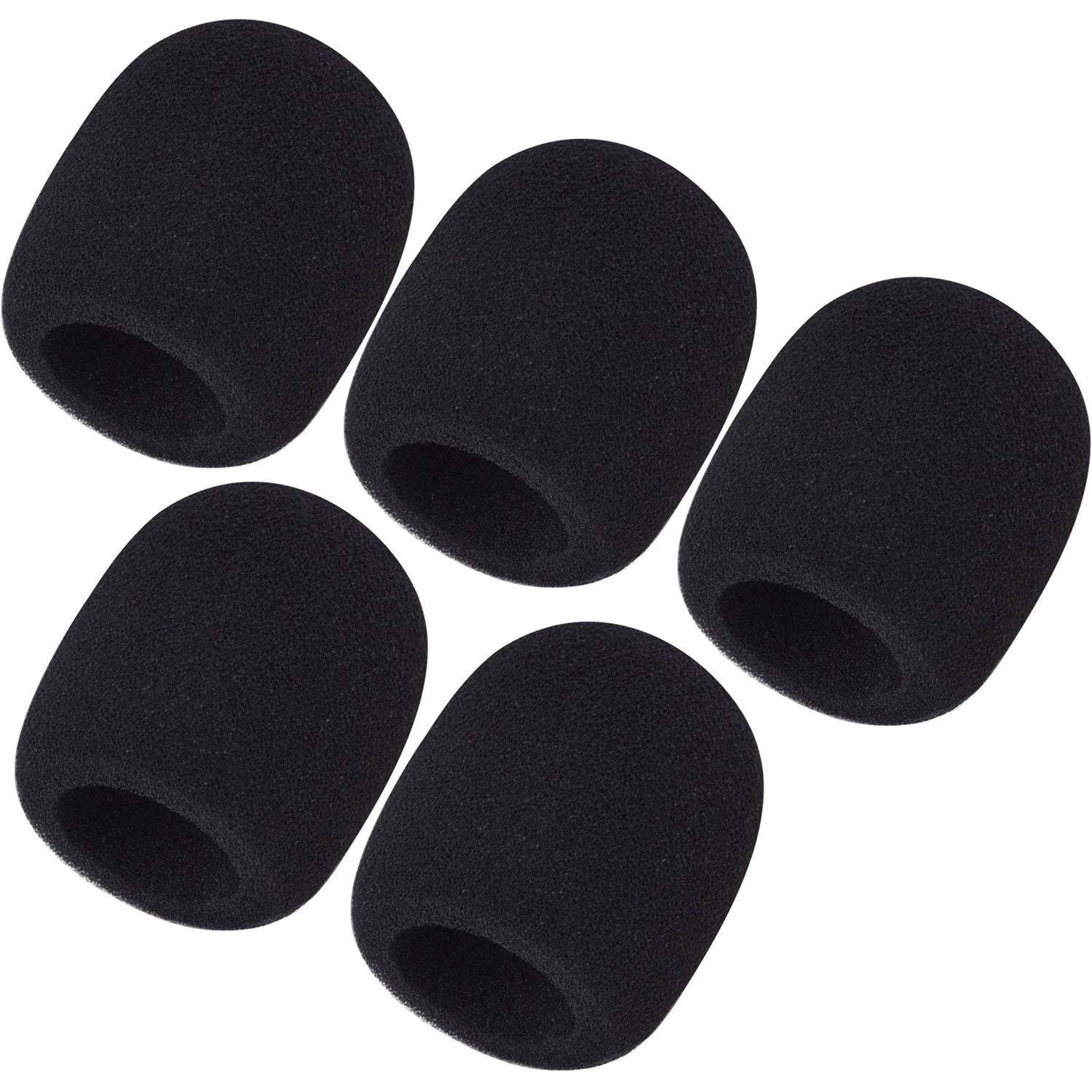 Disposable Foam Microphone Covers Pack of 5 for Handheld Microphones Black