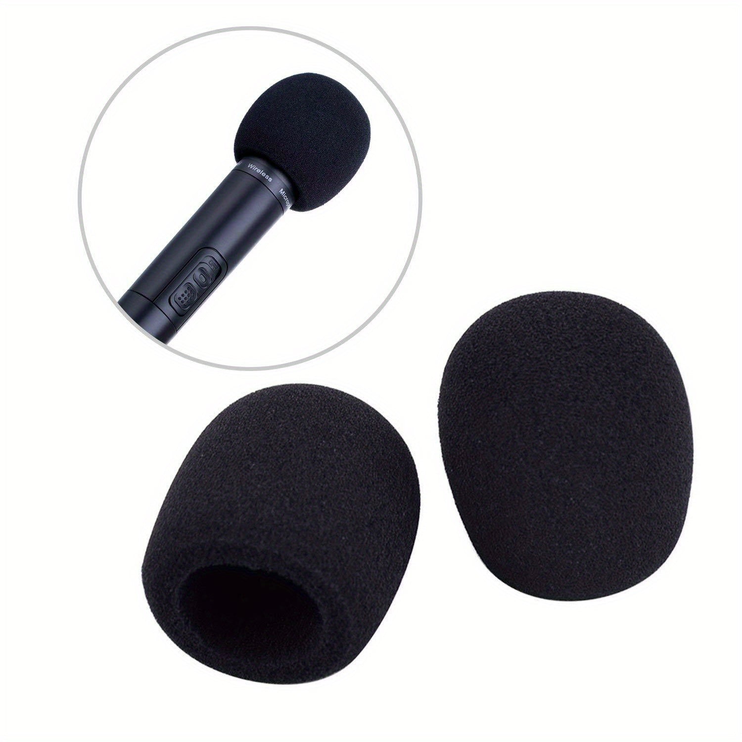 Disposable Foam Microphone Covers Pack of 5 for Handheld Microphones Black