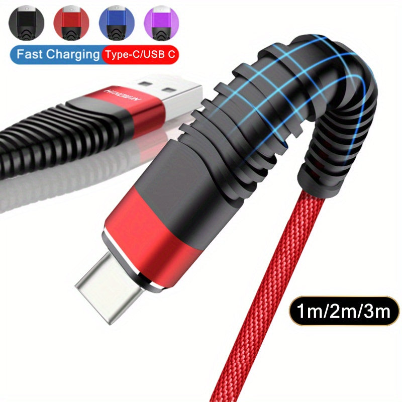 USB Type-C Fast Charging Cable for Android Phones Nylon Matte Male to Male 10-20W