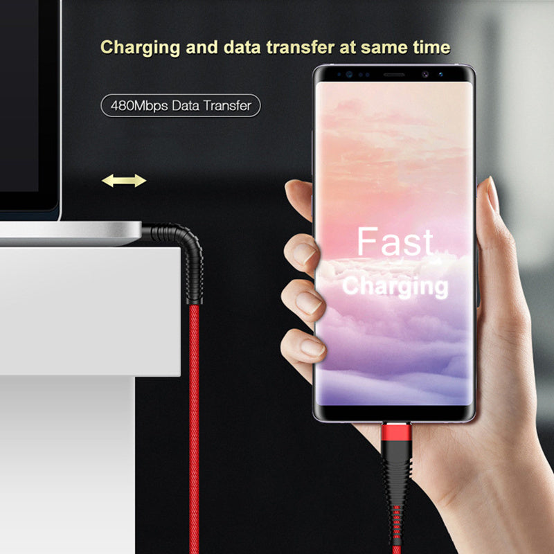 USB Type-C Fast Charging Cable for Android Phones Nylon Matte Male to Male 10-20W