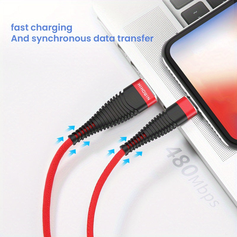 USB Type-C Fast Charging Cable for Android Phones Nylon Matte Male to Male 10-20W