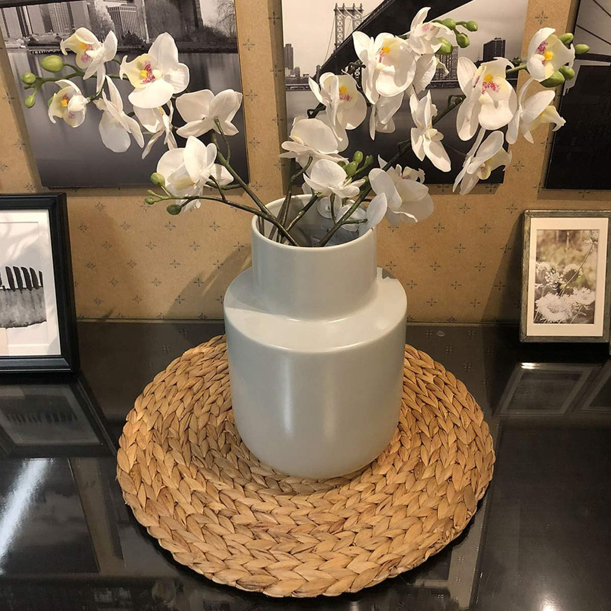 Juego de manteles individuales de fibra de jacinto de agua, 2, 4 o 6 piezas, 29,97 cm