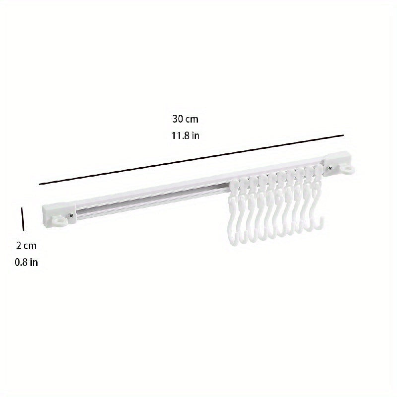 Oshxona va hammom uchun sirpanadigan temir yo'l devor osgichi - Teshik ochmasdan o'rnatish, palto, kiyim va aksessuarlar uchun ko'p funksiyali saqlash yechimi