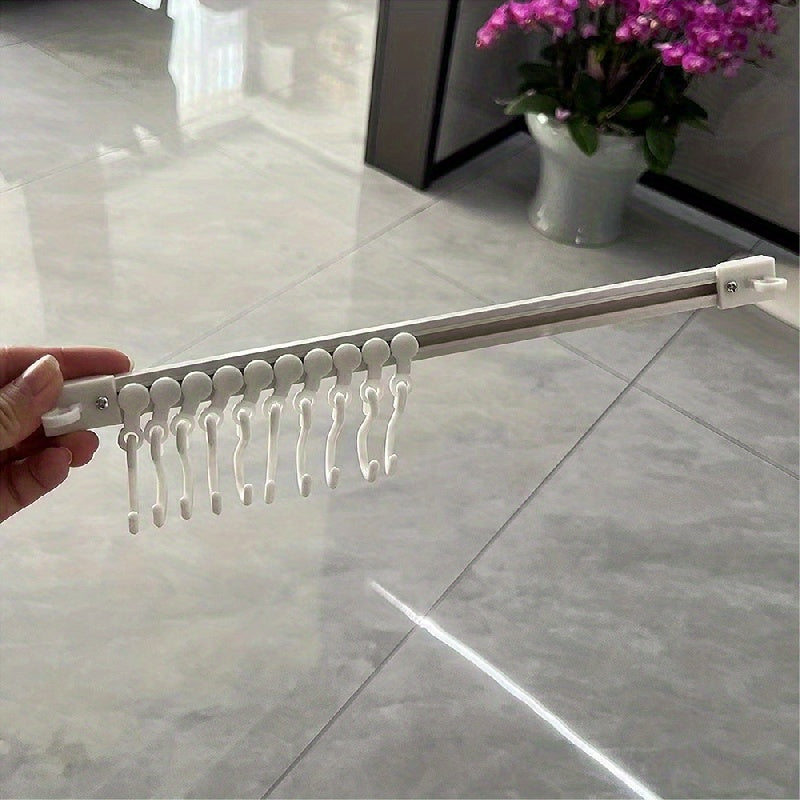 Oshxona va hammom uchun sirpanadigan temir yo'l devor osgichi - Teshik ochmasdan o'rnatish, palto, kiyim va aksessuarlar uchun ko'p funksiyali saqlash yechimi