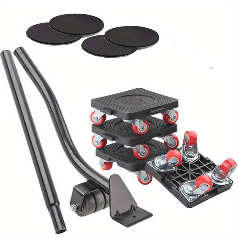 Heavy Furniture Moving Dolly Set with Lifter 360° Rotation 5 Wheels 400kg Capacity