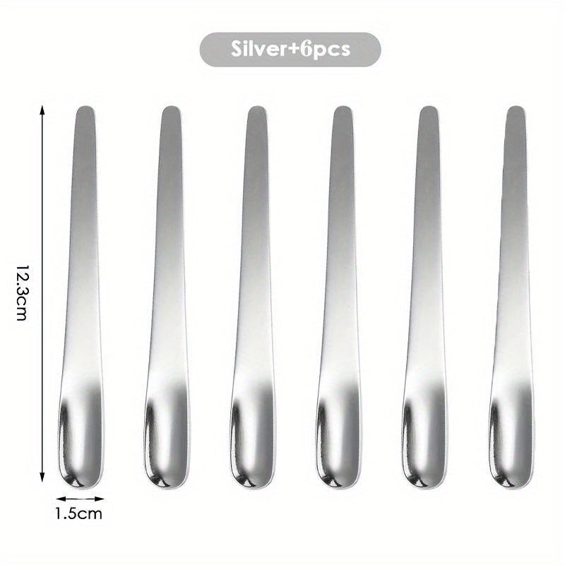 Set of 6 Stainless Steel Coffee Spoons for Desserts, Small Scoops, Stirring