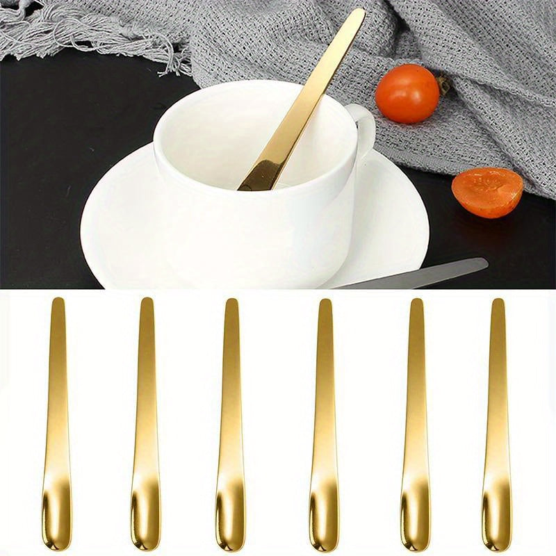 Set of 6 Stainless Steel Coffee Spoons for Desserts, Small Scoops, Stirring