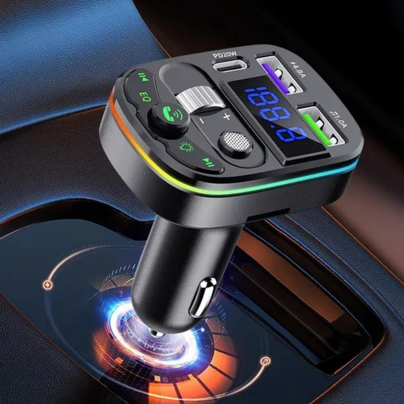 Qurilma uchun simsiz uzatgich bilan avtomobil zaryadkasi USB Type-C tez zaryadlash uchun mobil telefonlar