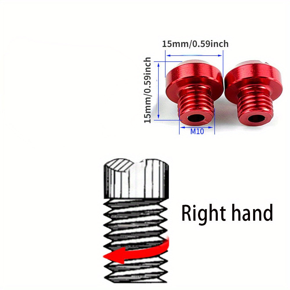 2PCS Aluminum Motorcycle Rearview Mirror Mounting Screws Black M10 Replacement Parts