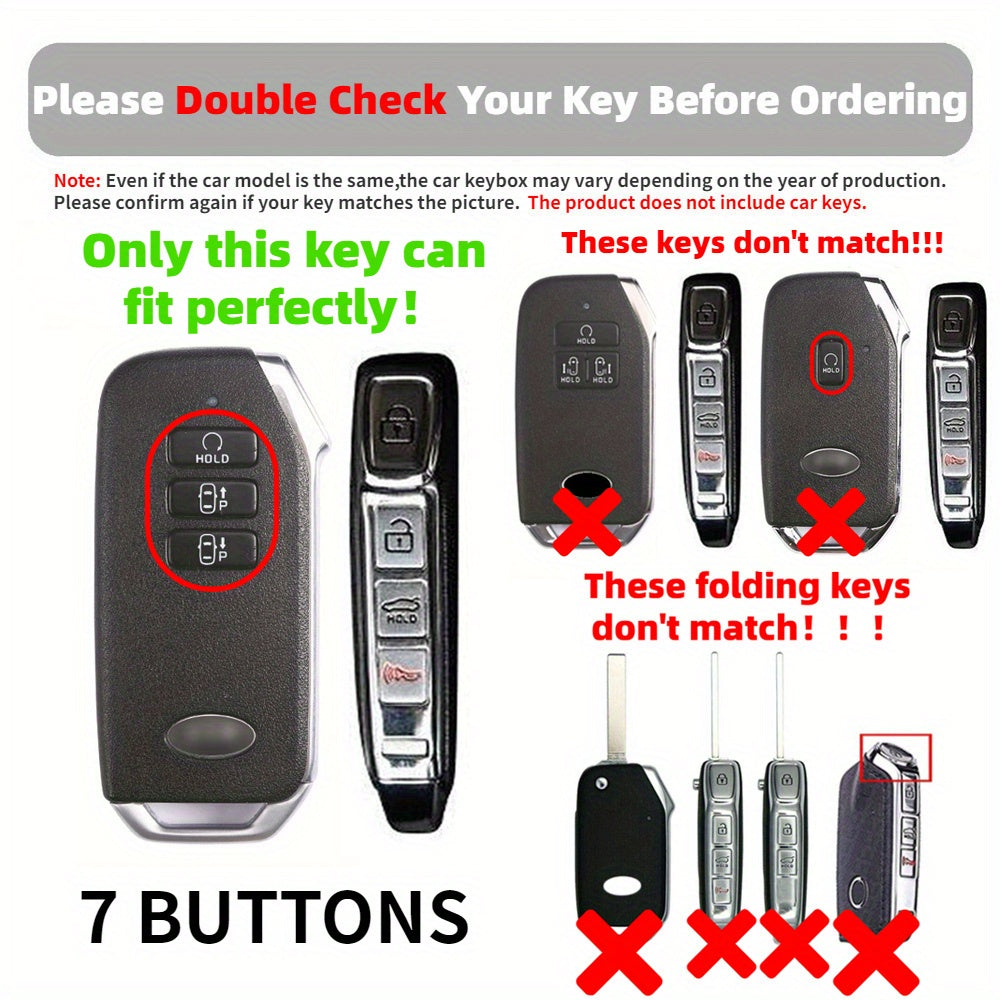 Car Key Fob Cover TPU 7 Button Case for SUV Hybrid Keyless Remote