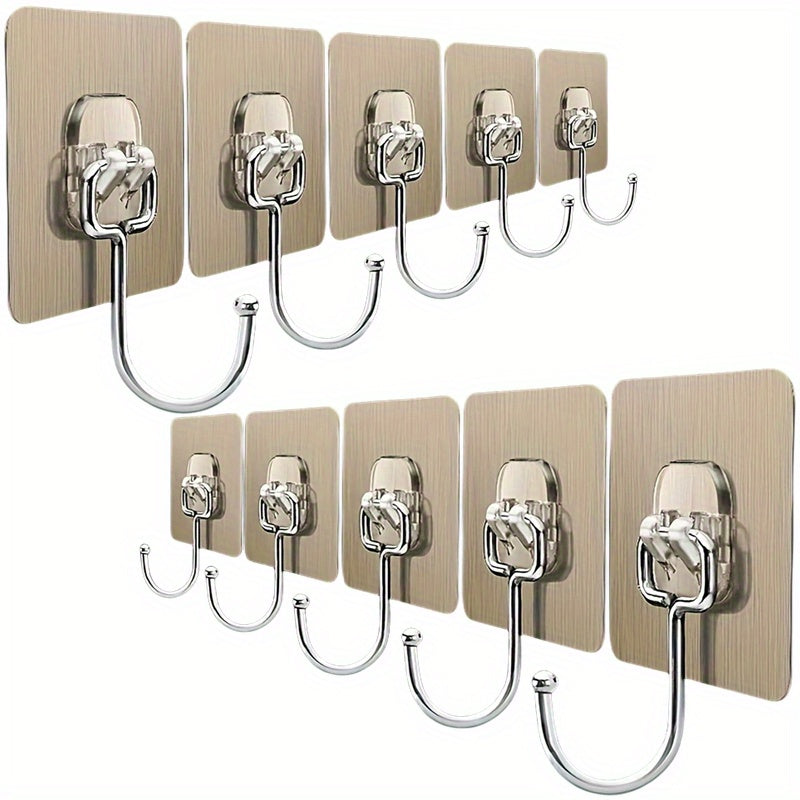 Devorga o'rnatiladigan Katta Saqlash Rack, 6 yoki 10 dona Qozon Rack to'plami, Oshxona, Hammom va Yotoqxona uchun ko'p funksiyali Punching-free Saqlash Qulflari. Oshxona Aksessuarlarini Tashkil qilish uchun ajoyib.