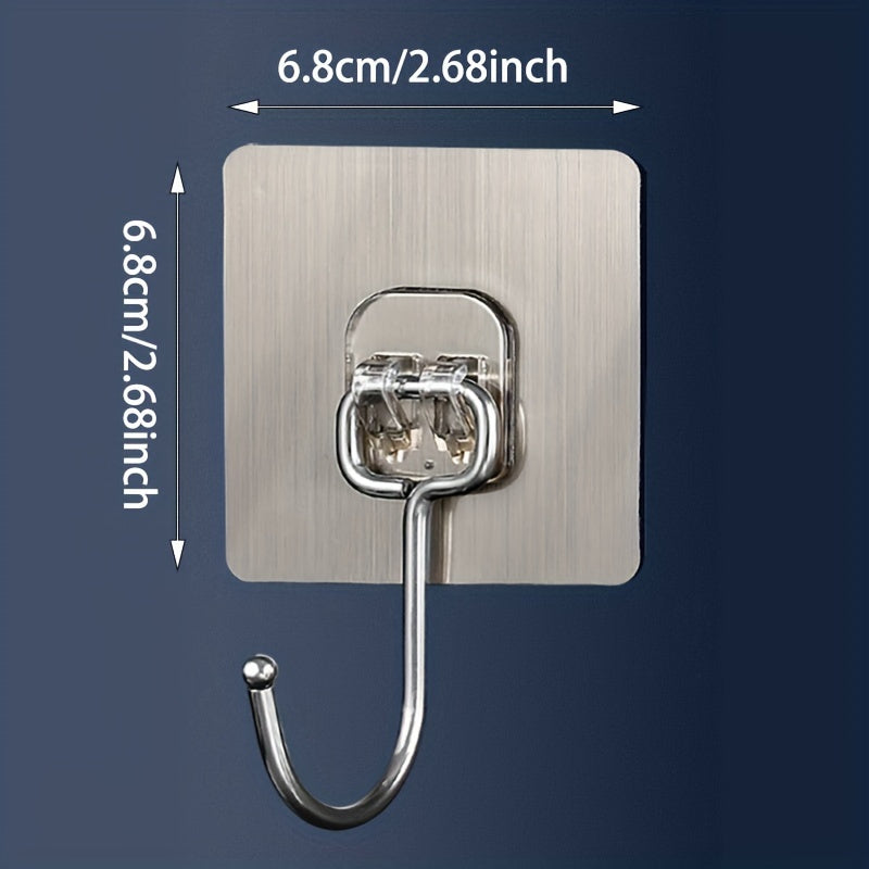 Devorga o'rnatiladigan Katta Saqlash Rack, 6 yoki 10 dona Qozon Rack to'plami, Oshxona, Hammom va Yotoqxona uchun ko'p funksiyali Punching-free Saqlash Qulflari. Oshxona Aksessuarlarini Tashkil qilish uchun ajoyib.