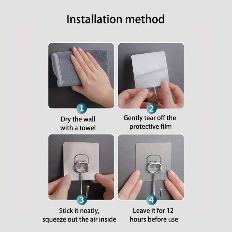 Devorga o'rnatiladigan Katta Saqlash Rack, 6 yoki 10 dona Qozon Rack to'plami, Oshxona, Hammom va Yotoqxona uchun ko'p funksiyali Punching-free Saqlash Qulflari. Oshxona Aksessuarlarini Tashkil qilish uchun ajoyib.